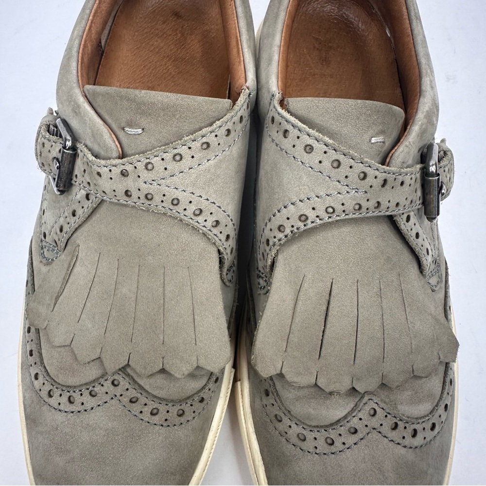 Frye gray Kiltie fringe sneaker Oxford preppy loafer brogue wingtip buckle 7.5 - Picture 5 of 13